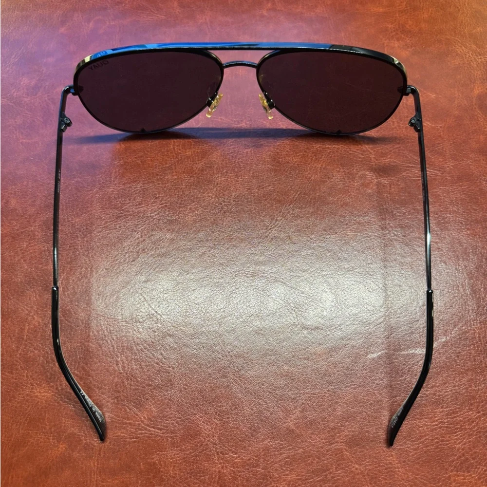 Quay X Desi Perkins Black Aviator Sunglasses - Picture 3 of 6